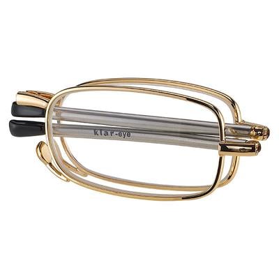 Klar Eye Fold Full Rim Metal Power K-5011 Reading Glass - Gold, 0.75 Power - Men Eyeglasses