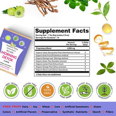 Organic Veda BeUslim Morning Detox Pyramid Tea Bags 14's - Speciality Medicines