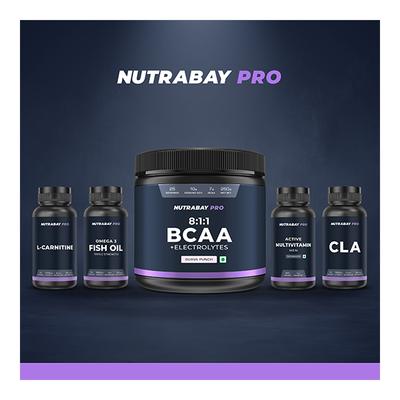 Nutrabay Pro 8.1.1 BCAA + Electrolytes - Guava Punch 250 gm - Bcaa Supplements