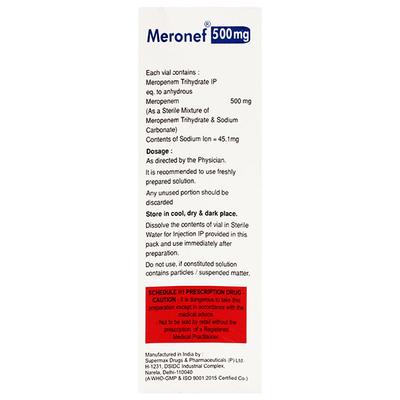 MERONEF 500mg Injection 1's - Bacterial Infections-OBL