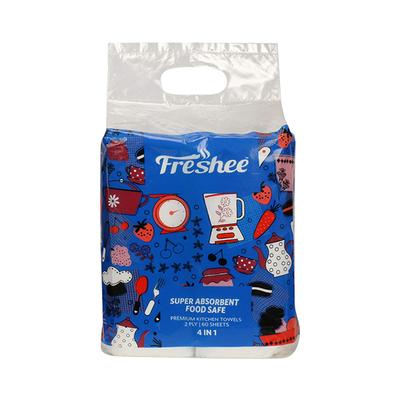 Freshee 4 in 1 Super Absorbent Food Safe 2 Ply Premium Kitchen Towels (Pack of 4) - Tissues & Wipes