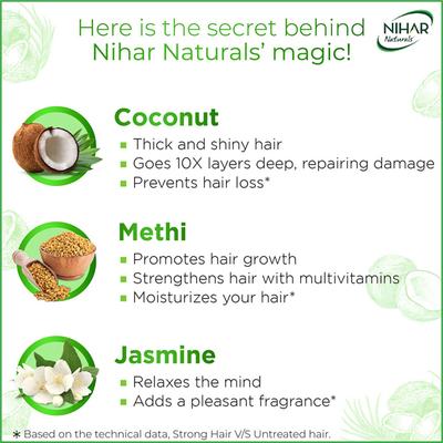 Nihar Naturals Coconut Hair Oil - Jasmine 200 ml - Hair Oils