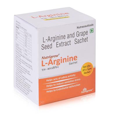 Nutrigrow L-Arginine Sachet (Pack of 10 x 5 gm) - Calcium And Minerals