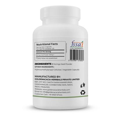 Goldenacacia Herrbals Moringa Seed 500 mg Capsule 240's - Pure Herbs