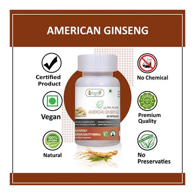 Vringra Ultra Pure American Ginseng Capsules 60's - Health Products
