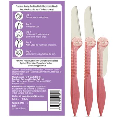 Mom & World ShaveRush Women Foldable Pretty Face Razors 3's - Hair Removal Accessories
