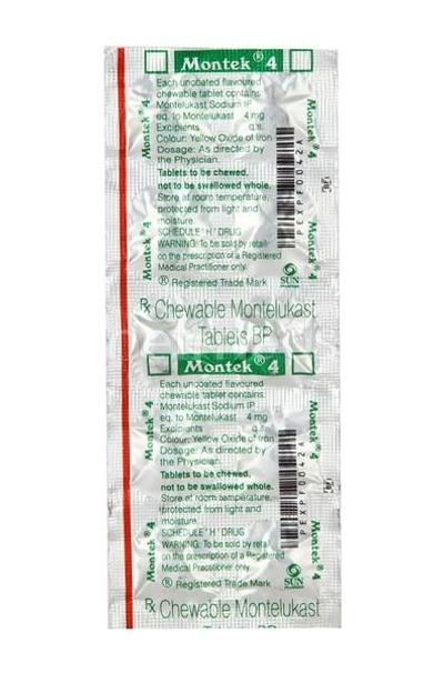 Montek 4mg Tablet 10'S - Asthma/COPD-Ast