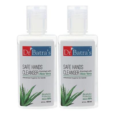 Dr Batra's Safe Hand Cleanser - Aloe Vera (Pack of 2 x 100 ml) - Hand Sanitizer