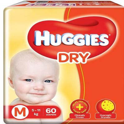 Huggies Dry Diapers (M) 60's - Diapers & Wipes