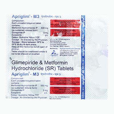 APRIGLIM M 3mg Tablet 15's - Diabetes-Ant