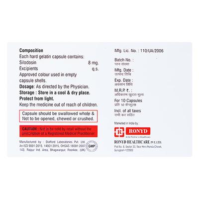 SILOSTRIDE Capsule 10's - Bladder And Prostate Disorders-Dru