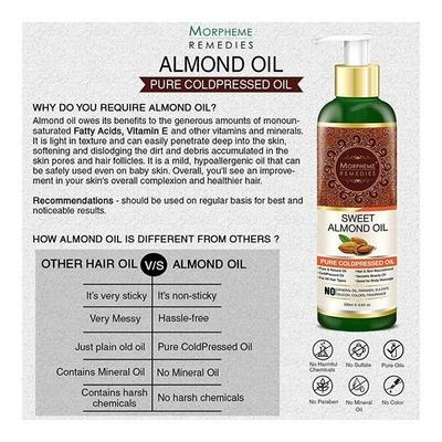 Morpheme Remedies Remedies Pure Sweet Almond Coldpressed Oil For Hair, Skin 120 ml - Hair Oils