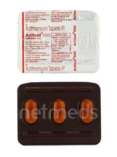 Azifast 500mg Tablet 3'S - Bacterial Infections-Mac