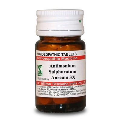 Dr.Willmar Schwabe Antimonium Sulphuratum Aureum 3X Tablet 20 gm - Bio-Chemic