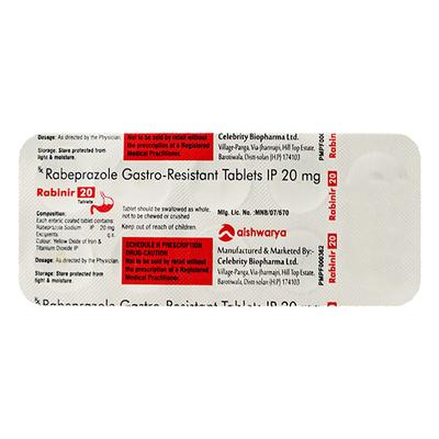 RABINIR 20 Tablet 10's - Ulcer/Reflux/Flatulence-Aaa