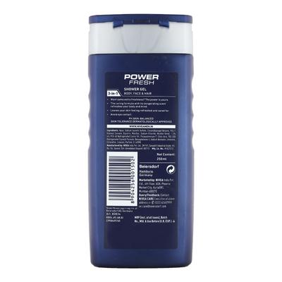 Nivea Men Power Fresh Shower Gel 250 ml - Shower Gels & Body Wash