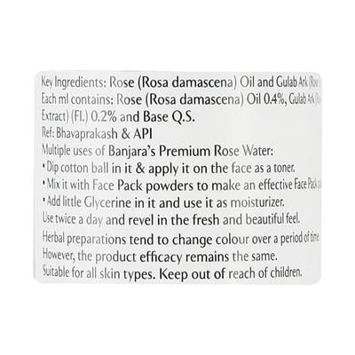 Banjaras Premium Rose Water 120 ml - Toners
