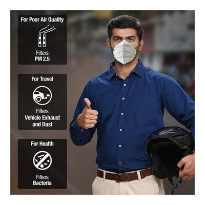 Dettol Siti Shield Air-Pollution Mask - Carbon Activated (Pack of 3) - Face Masks