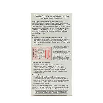 GNC Women's Ultra Mega Bone Density Timed Release Caplets 120's - Calcium And Minerals
