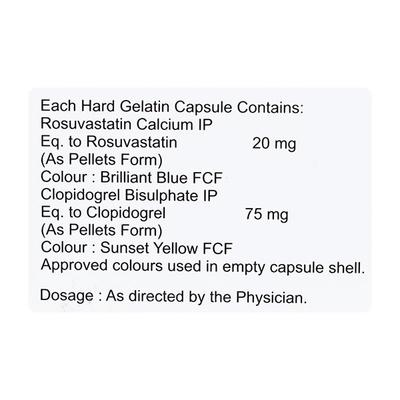Rosycap CV 20/75mg Capsule 10'S - High Cholesterol-Dys
