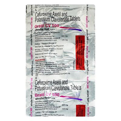 Oratil CV 500mg Tablet 6'S - Bacterial Infections-Cep