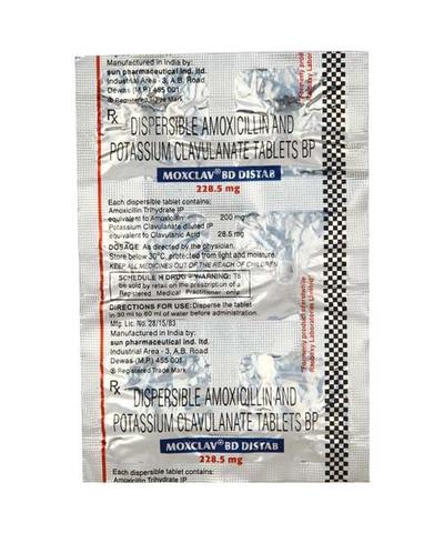 MOXClav BD DISTAB 228.5mg Tablet 6'S - Bacterial Infections-Pen