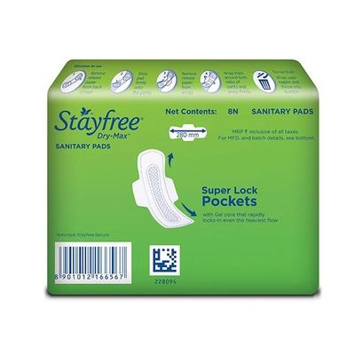 Stayfree Dry Max Ultra-Dry Wings 8's - Sanitary Napkins