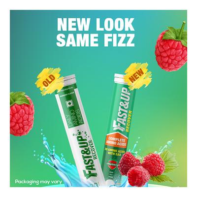 Fast&Up Recover Daily Amino Acids Effervescent Tablets - Raspberry Flavour 20's - Amino Acids