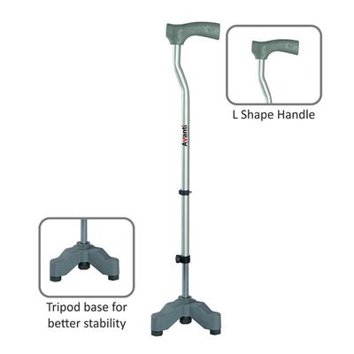 Vissco Avanti L Shape Walking Stick - Tripod - Wheelchairs & Walking Sticks