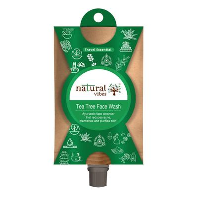Natural Vibes Ayurvedic Activated Charcoal & Tea Tree Face Wash 30 ml - Face Wash & Cleansers