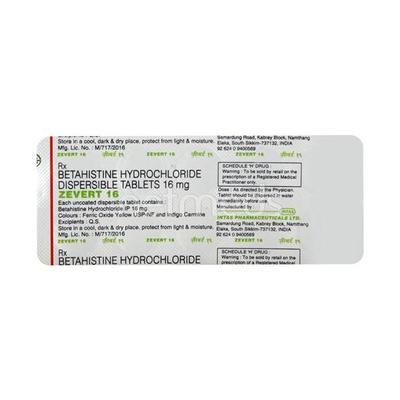 Zevert 16mg Tablet 10'S - Vertigo-Ant