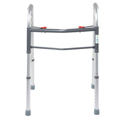 Entros Button Folding Walker - Silver (SC4001) - Wheelchairs & Walking Sticks