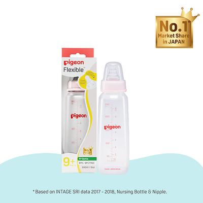 Pigeon Flexible 9+ Months PP Feeding Bottle - Pink 240 ml - Feeding & Nursing