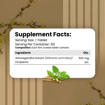 Nirvasa Ashwagandha Tablet (Pack of 5 x 60's) 1's - Sexual Care