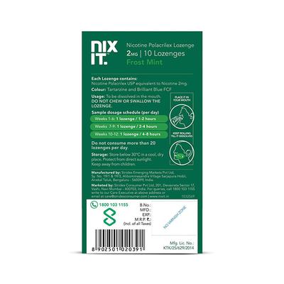 Nixit Maha Nicotine SF Lozenges 2 mg - Frost Mint 10's - Nicotine Gums/Lozenges
