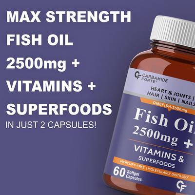 CF Fish Oil 2500 mg Softgel Capsule 60's - Omega Fish Oil Fatty Acids