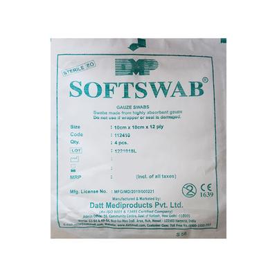 DMP Softswab Gauze Swabs (112410) (10 cm x 10 cm x 12 Ply) 4's - Cotton Wool & Swabs
