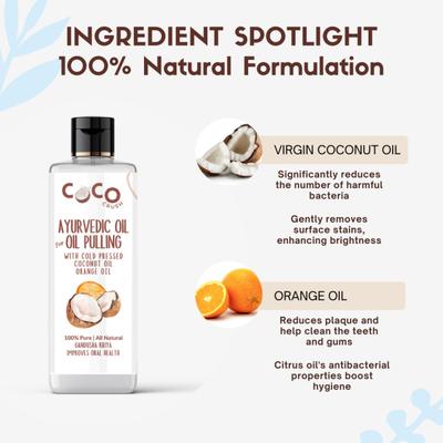 Coco Crush Ayurvedic Cold Pressed Oil Pulling Coconut Oil - Orange 50 ml - Personal Care (Ayush)