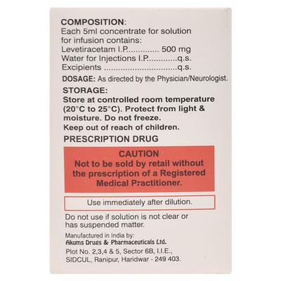 Keppra Injection 5ml - Epilepsy/Convulsion-Ant