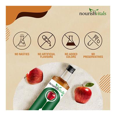 NourishVitals Apple Cider Vinegar with Mother Vinegar (Raw Unfiltered & Undiluted) 500 ml - Apple Cider Vinegars