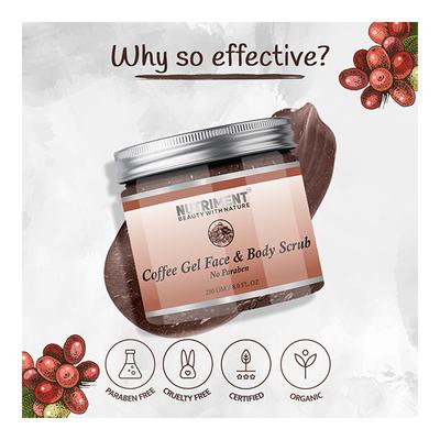 Nutriment Face Gel & Body Scrub - Coffee 250 gm - Face Scrubs