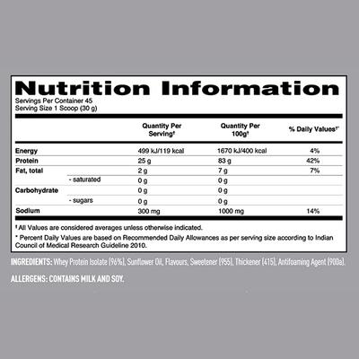 Isopure Zero Carb Protein Powder - Creamy Vanilla Flavour 3 lb - Workout Essentials