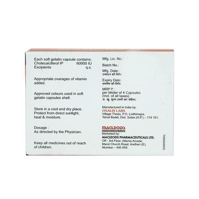 Macbrite D3 Capsule 4'S - Supplements-Vit