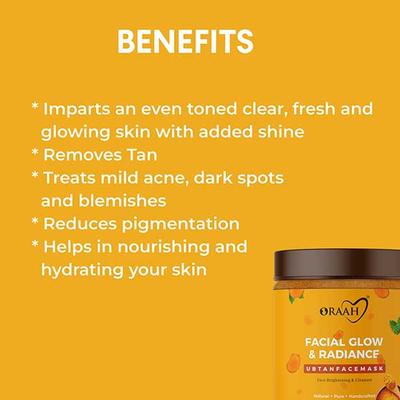 Oraah Facial Glow & Radiance Ubtan Face Mask 100 gm - Personal Care (Ayush)