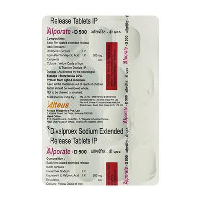 ALPORATE D 500 Tablet 15's - Epilepsy/Convulsion-Ant