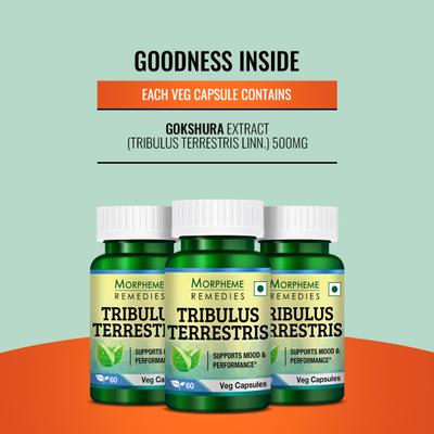 Morpheme Remedies Tribulus Terrestris Caps - 500mg Extract 60's - Herbal Dietary Supplement