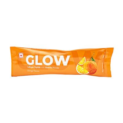 Zeonutra Glow Collagen Peptide with Vitamins Sachet - Orange Flavour 30's - Calcium And Minerals