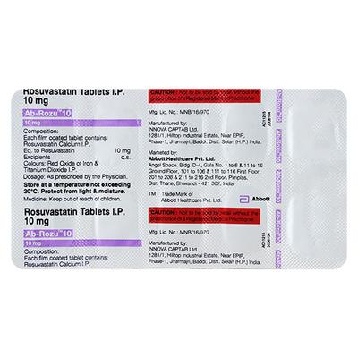 AB ROZU 10mg Tablet 10's - High Cholesterol-Dys