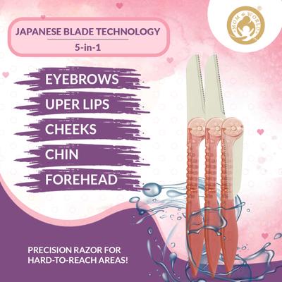 Mom & World ShaveRush Women Foldable Pretty Face Razors 3's - Hair Removal Accessories