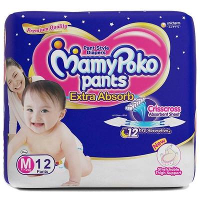 MamyPoko Extra Absorb Diaper Pants (M) 12's - Diapers & Wipes